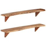 ZNTS Wall Shelves 2 pcs 110x20x18 cm Solid Wood Acacia 337824