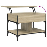 ZNTS Coffee Table Sonoma Oak 70x50x50 cm Engineered Wood and Metal 845362