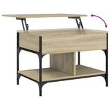 ZNTS Coffee Table Sonoma Oak 70x50x50 cm Engineered Wood and Metal 845362