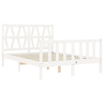 ZNTS Bed Frame without Mattress White 140x200 cm Solid Wood Pine 3192492