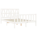 ZNTS Bed Frame without Mattress White 140x200 cm Solid Wood Pine 3192492