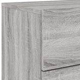 ZNTS Wall-mounted Bedside Cabinets with LED Lights 2 pcs Grey Sonoma 836823