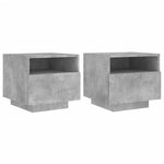 ZNTS Bedside Cabinets with LED Lights 2 pcs Concrete Grey 40x39x37 cm 836805