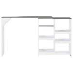 ZNTS Bar Table with Moveable Shelf White 138x39x110 cm 280226