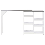 ZNTS Bar Table with Moveable Shelf White 138x39x110 cm 280226