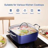 ZNTS Casserole Dish, Square Induction Saucepan with Lid, 24cm/ 4L Stock Pots Non Stick Saucepan, Aluminum 67665198