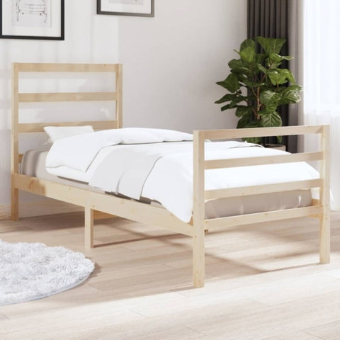 ZNTS Bed Frame without Mattress Solid Wood Single 3103678