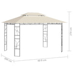 ZNTS Gazebo 4x3x2.7 m Cream 160 g/m² 313915