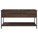 ZNTS Coffee Table Brown Oak 100x50x50 cm Engineered Wood and Metal 845350