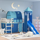 ZNTS Kids' Loft Bed with Tower without Mattress Blue 90x200 cm 3207103