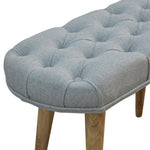 Deep Button Grey Tweed Bench IN145