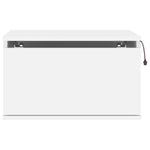 ZNTS Wall-mounted Bedside Cabinets with LED Lights 2 pcs White 836827