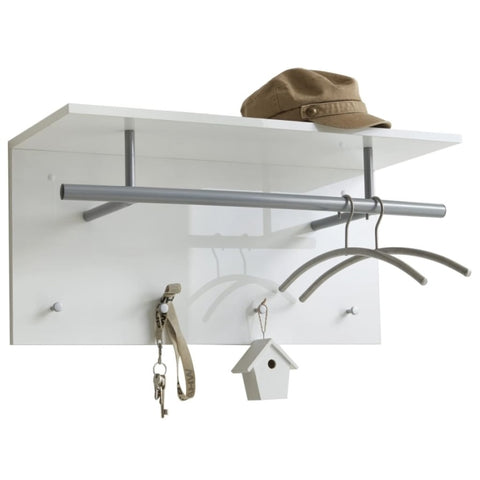 ZNTS FMD Wall-mounted Coat Rack 72x29.3x34.5 cm High Gloss White 447415