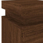 ZNTS Bedside Cabinet with LED Lights Brown Oak 35x39x55 cm 836761