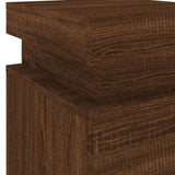 ZNTS Bedside Cabinet with LED Lights Brown Oak 35x39x55 cm 836761