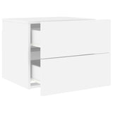 ZNTS Wall-mounted Bedside Cabinets with LED Lights 2 pcs White 836813