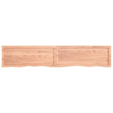 ZNTS Wall Shelf Light Brown 200x40x cm Treated Solid Wood Oak 363727