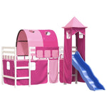 ZNTS Kids' Loft Bed with Tower without Mattress Pink 80x200 cm 3207095