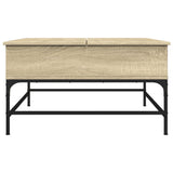 ZNTS Coffee Table Sonoma Oak 80x80x45 cm Engineered Wood and Metal 845402