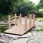 ZNTS Arch Bridge Small Wooden Bridge Courtyard Outdoor Anticorrosive Wood Landscape Bridge Burlywood 47676118