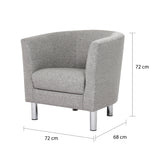 Cleveland Armchair in Nova Light Grey 60110107