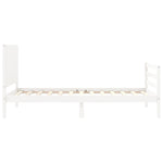 ZNTS Bed Frame without Mattress White 100x200 cm Solid Wood 3194757