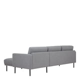 Larvik Chaiselongue Sofa - Grey, Black Legs 60340381
