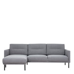 Larvik Chaiselongue Sofa - Grey , Black Legs 60342381