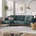Larvik Chaiselongue Sofa - Dark Green, Oak Legs 6034238347