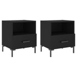 ZNTS Bedside Cabinets 2 pcs Black 40x35x47.5 cm Engineered Wood 827439