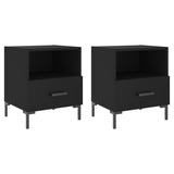 ZNTS Bedside Cabinets 2 pcs Black 40x35x47.5 cm Engineered Wood 827439