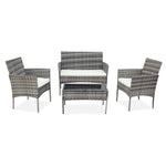ZNTS Outdoor Living Room Balcony Rattan Furniture Four-Piece-Gray 36658779