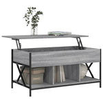 ZNTS Coffee Table Grey Sonoma 100x55x50 cm Engineered Wood and Metal 845339