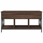 ZNTS Coffee Table Brown Oak 100x55x50 cm Engineered Wood and Metal 845340