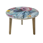 ZNTS Round Lamp Table Protea Print - Large Resin Top VOY67B