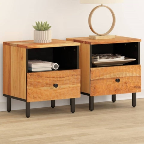 ZNTS Bedside Cabinets 2 pcs 40x33x46 cm Solid Wood Acacia 356862