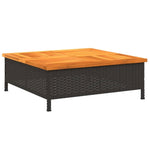 ZNTS Parasol Base Cover Black 70x70x25 cm Poly Rattan and Acacia 365952