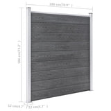 ZNTS Garden Fence WPC 1737x186 cm Grey 3053233