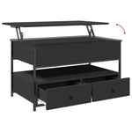 ZNTS Coffee Table Black 85x50x50 cm Engineered Wood and Metal 845386