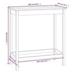 ZNTS Bar Table White 100x50x110 cm Solid Wood Pine 833266