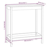 ZNTS Bar Table White 100x50x110 cm Solid Wood Pine 833266