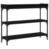 ZNTS Console Table with Shelves Black 100x30x80 cm 837807