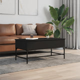 ZNTS Coffee Table Black 100x50x45 cm Engineered Wood and Metal 845396