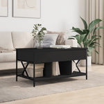 ZNTS Coffee Table Black 100x55x50 cm Engineered Wood and Metal 845336