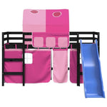 ZNTS Kids' Loft Bed with Tunnel without Mattress Pink 90x200 cm 3207053