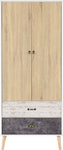 ZNTS Nordic 2 Door 2 Drawer Wardrobe 100-101-081