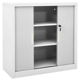 ZNTS Sliding Door Cabinet with Planter Box Grey 90x40x113 cm Steel 3095247