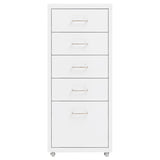 ZNTS Mobile File Cabinet White 28x41x69 cm Metal 335913