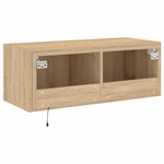 ZNTS TV Wall Cabinet with LED Lights Sonoma Oak 80x35x31 cm 837285