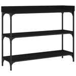 ZNTS Console Table with Shelves Black 100x30x80 cm 837807